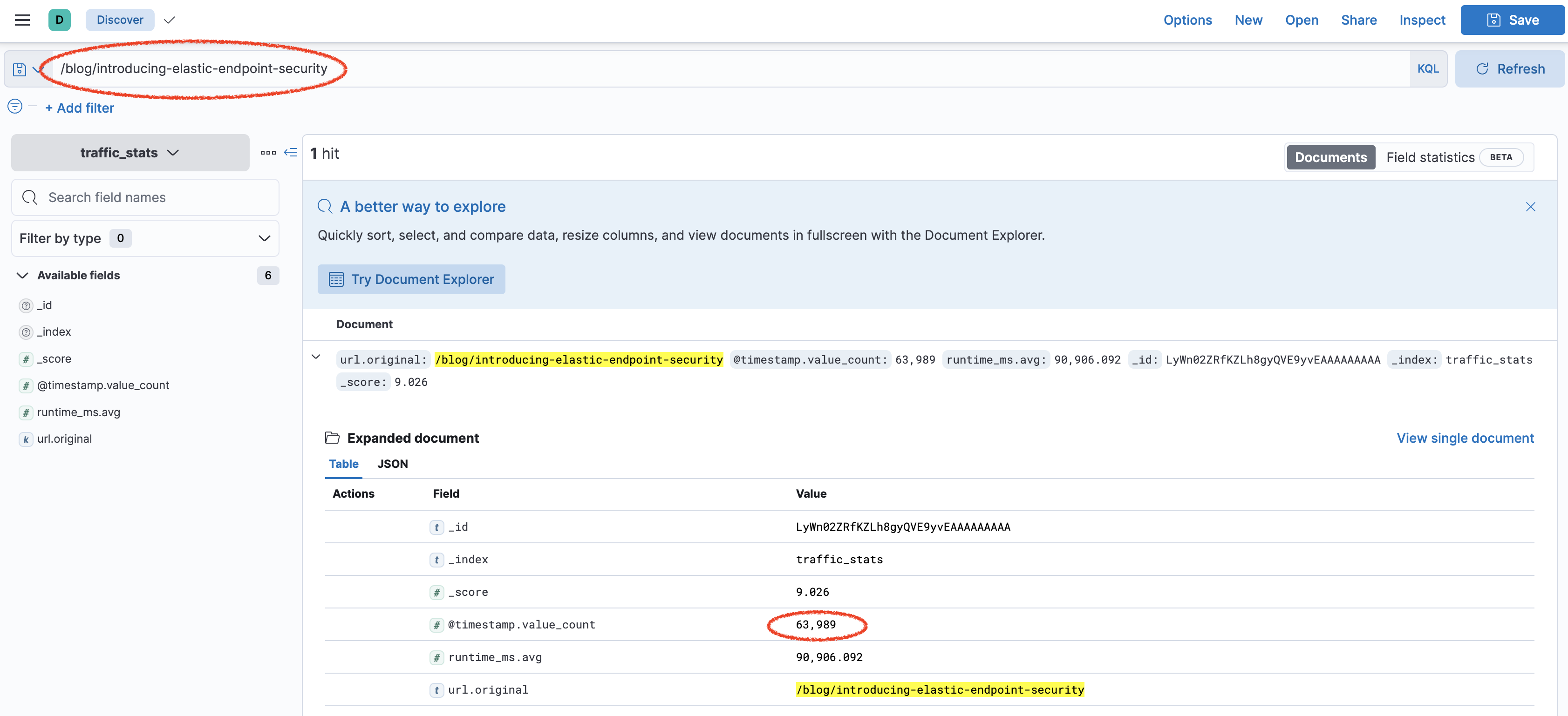 "Query bar"