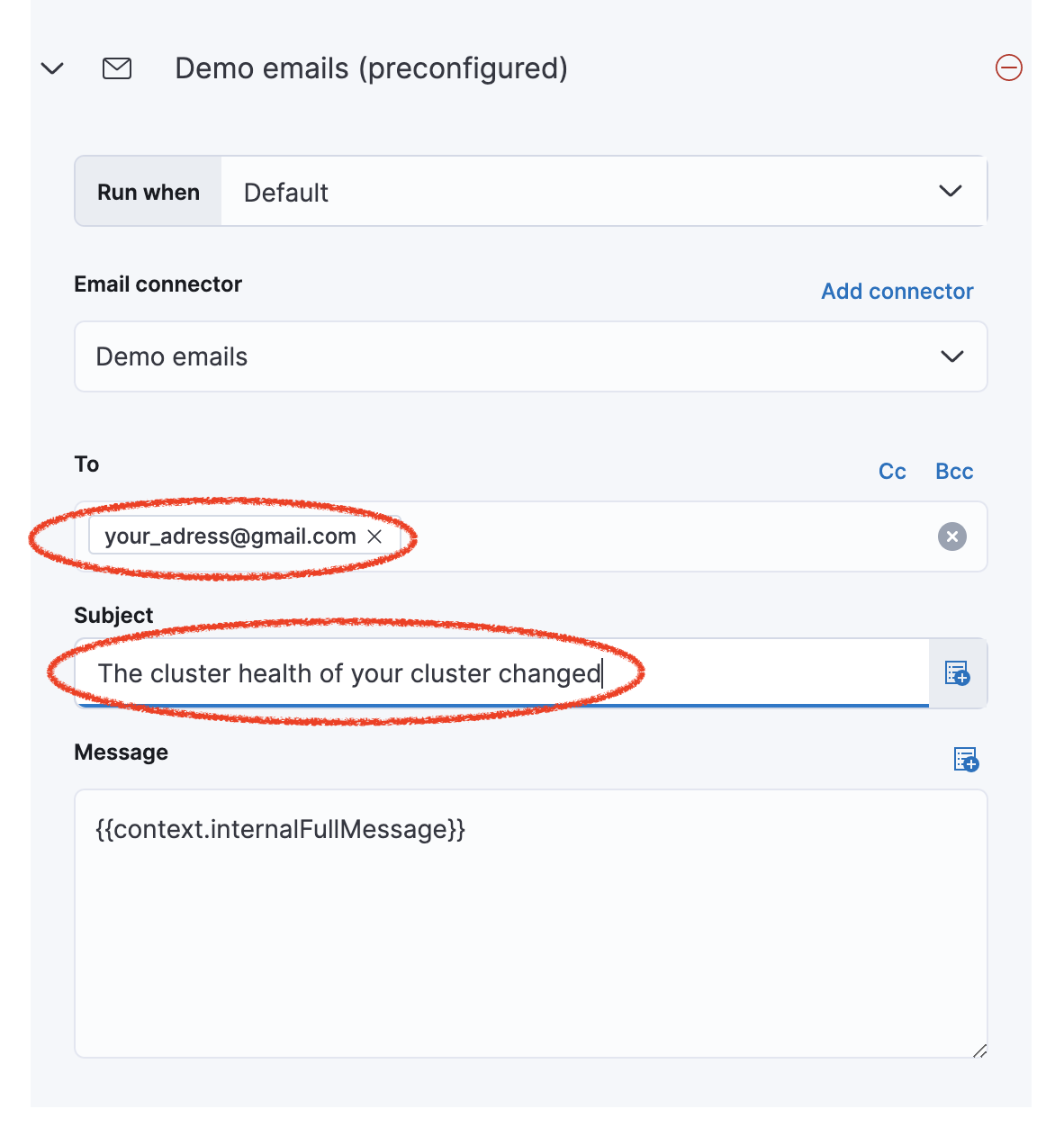 "Update email"