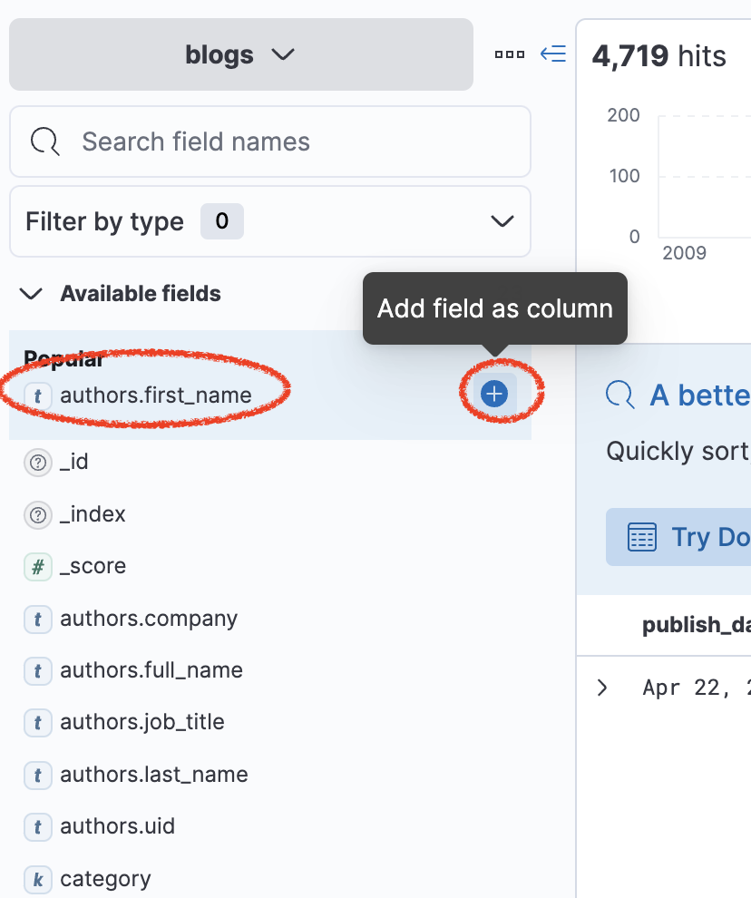 "Add field"