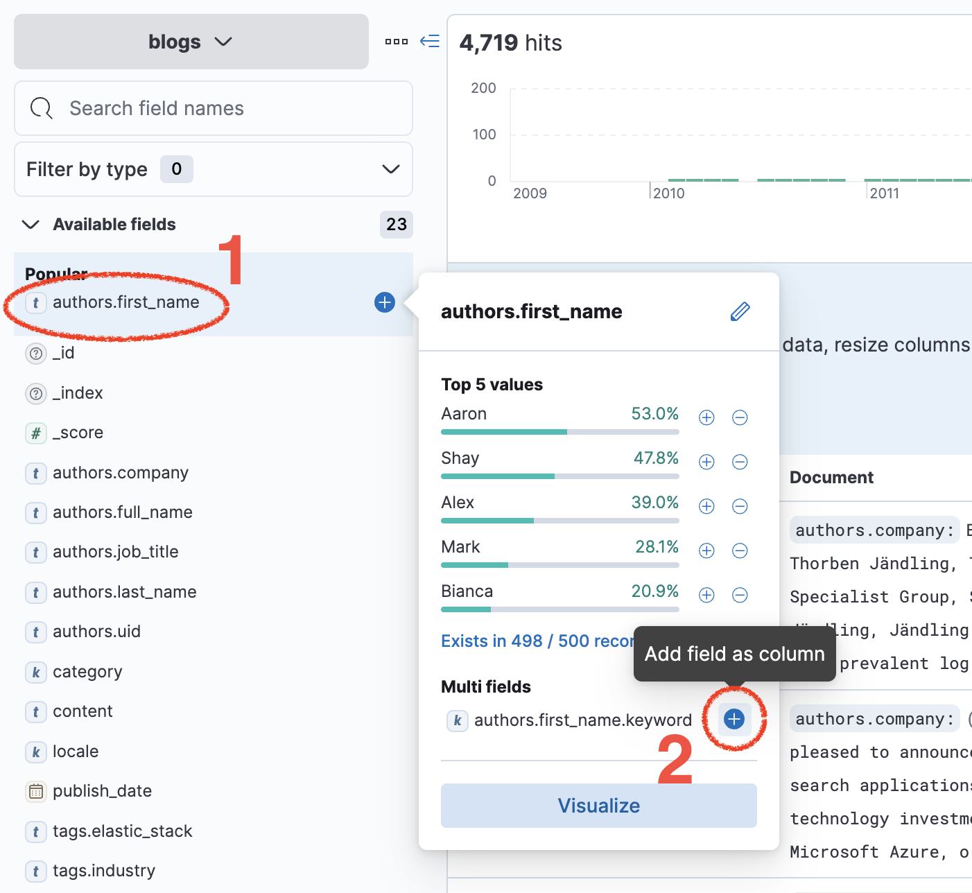 "Add keyword field"