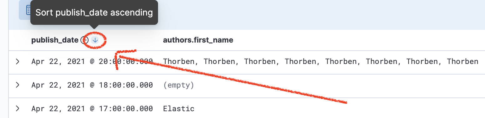 "Sort publish date"