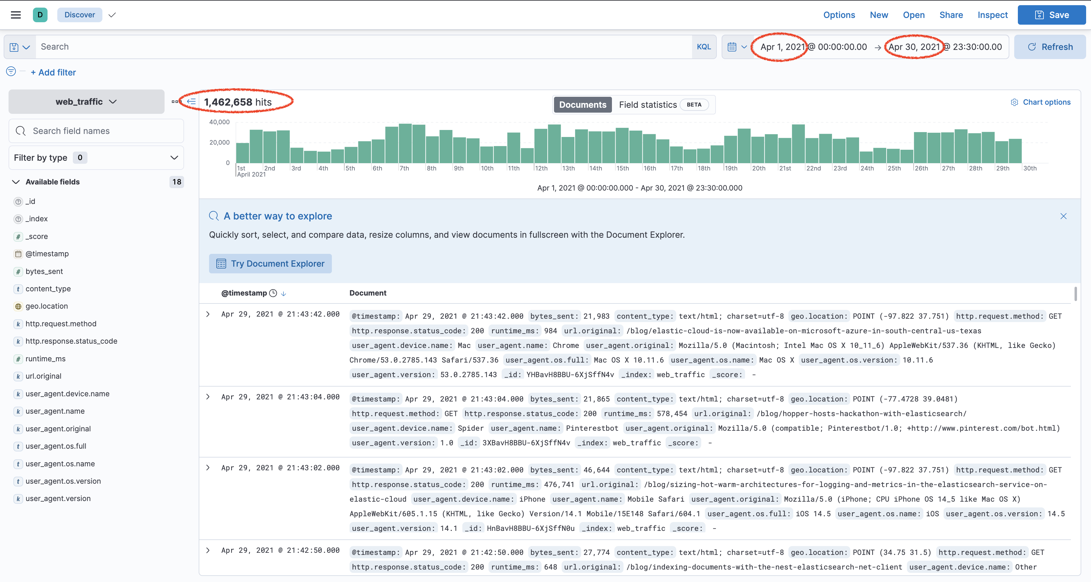"web_traffic in Discover"
