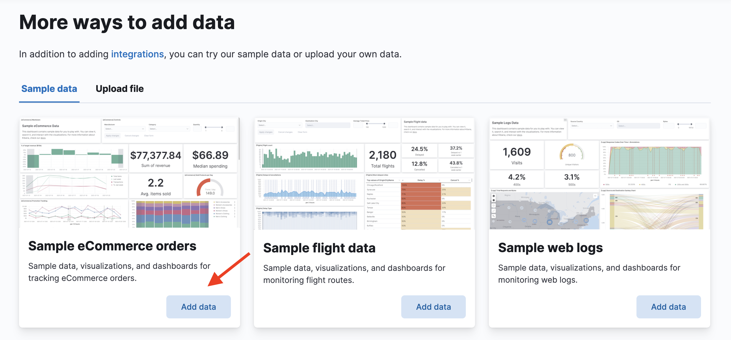 "Add sample eCommerce orders data"